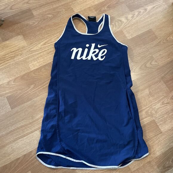 Nike Navy Blue Racerback Sleeveless Athletic Tennis Dress Size Large - Picture 4 of 6
